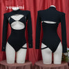 open chest strappy swimsuit yv50538