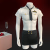 Men's black and white shirt uniform yv50622