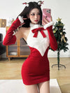 Red and white bow dress YV50653