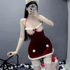 Hollow red velvet dress yv50839