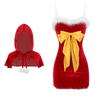 Christmas Red Plush Dress yv50818