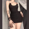 Black low-cut dress yv50601