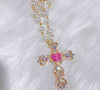 lolita diamond pearl cross necklace yv30865