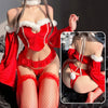 Off The Shoulder Christmas Lingerie Stockings Set yv50801