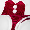 Christmas Fuzzy Ball Hooded Cloak Jumpsuit Lingerie Set yv50800