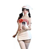 Christmas White Plush Dress yv50841