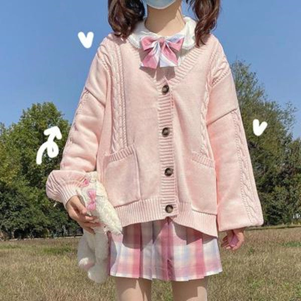 JK uniform knitted cardigan jacket YV43484 – Youvimi