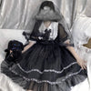 Japanese lolita bow lace dress yv30820