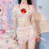 Cute bow strawberry pajamas suit yv30877