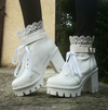 Review For Cute Lace Pu Heels Boots YV5035