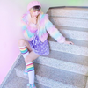 Review For RAINBOW STRIPE LONG SOCKS YV2401