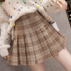 Woolen plaid pleated skirt yv30349