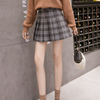 Woolen plaid pleated skirt yv30349